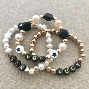 VGK Vegas Golden Knights Pearl Gold Bracelets